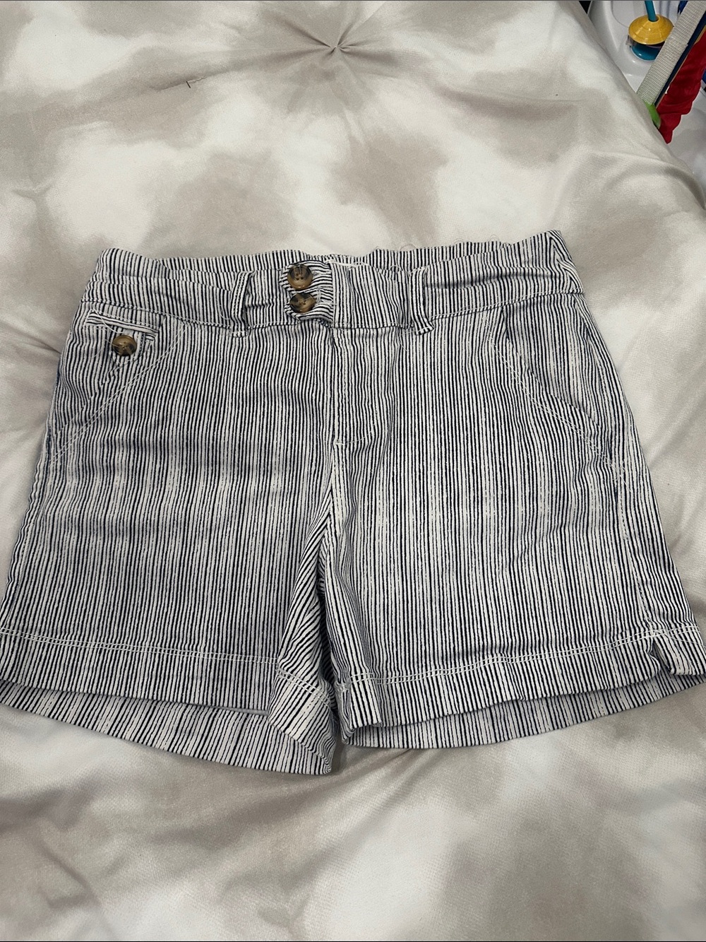 Westbound Striped Bermuda Shorts — Navy & White